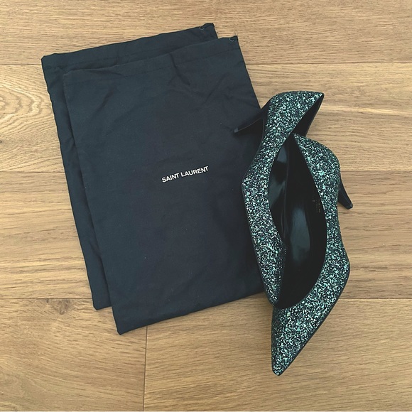 SAINT LAURENT Charlotte Glitter Pumps, 39 - Picture 10 of 10